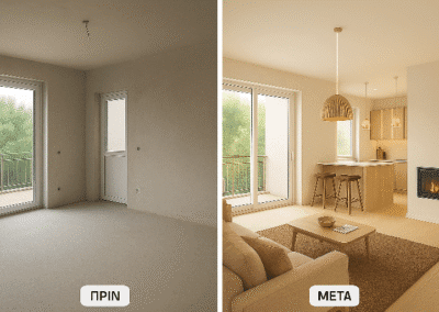 Μελέτη δημιουργίας κουζίνας, καθιστικού και αποθήκης με επέκταση.