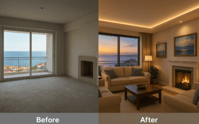 Μελέτη καθιστικού σε εξοχικό διαμέρισμα